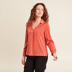 Blouse manches longues satin vieux rose femme