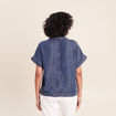 Chemise col chemise manches courtes denim double stone femme