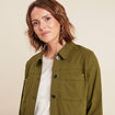 Veste boutonnée vert olive femme