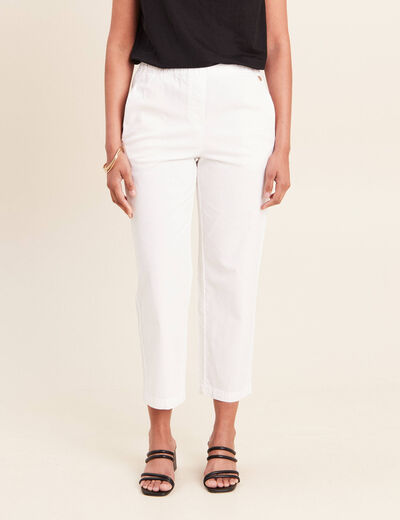 Pantalon mom blanc femme