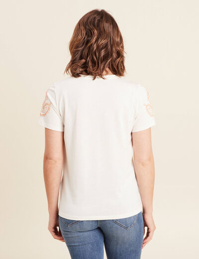 Top col tunisien ecru femme