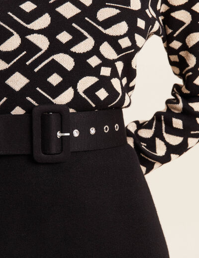 Robe tricot ajust&eacute;e 2-en-1 noir femme