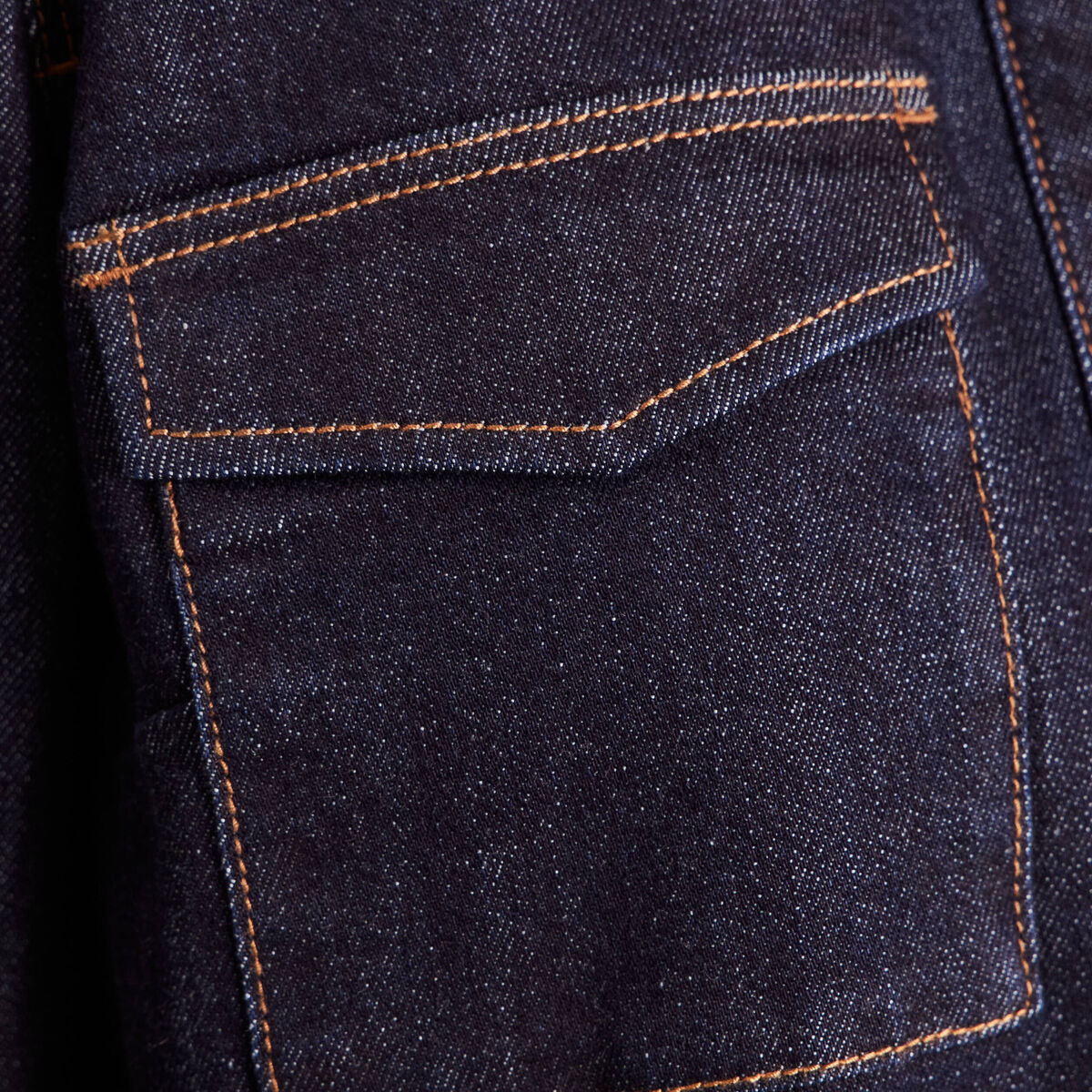 Veste droite &agrave; manches longues denim brut femme