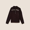Pull droit manches longues marron fonc&eacute; femme