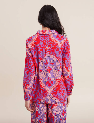 Chemise manches longues rouge femme