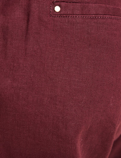 Pantalon flou ceinturé prune femme