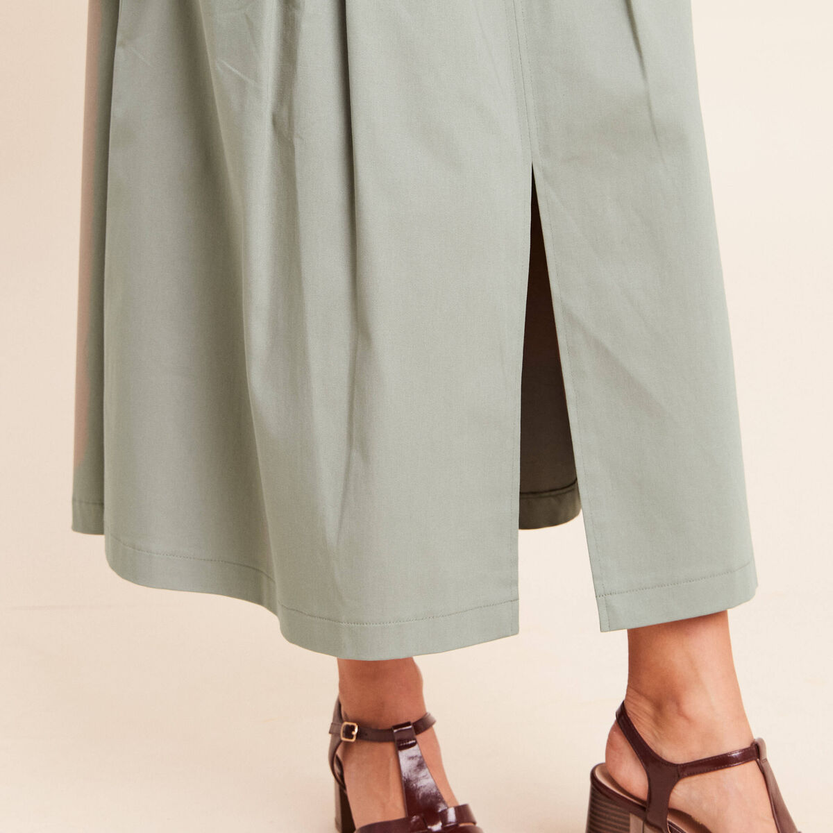 Jupe doubl&eacute;e vert clair femme