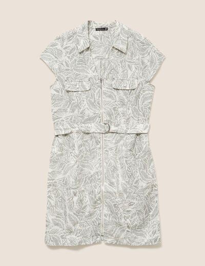Robe droite zipp&eacute;e gris femme