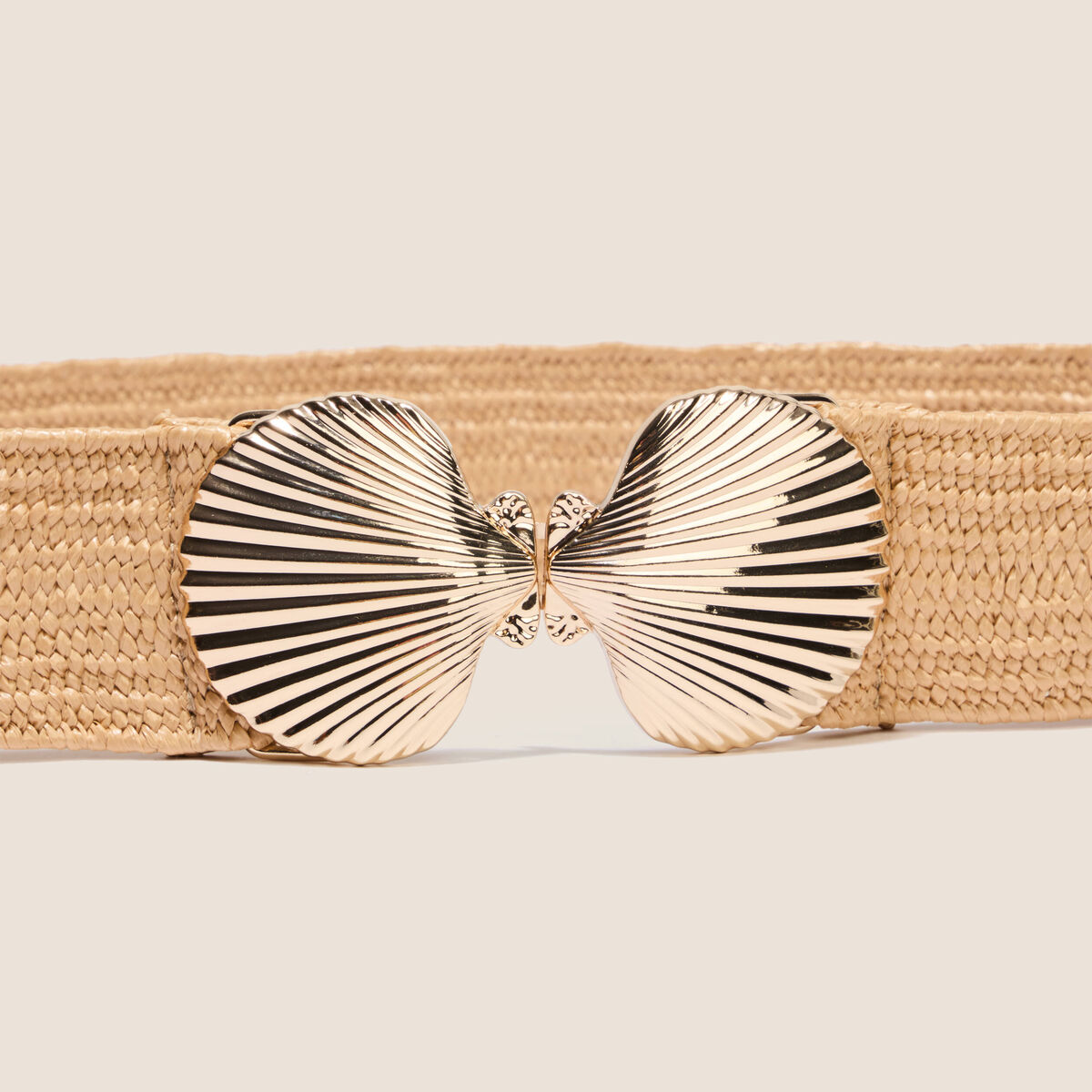 Ceinture boucle coquillage sable femme