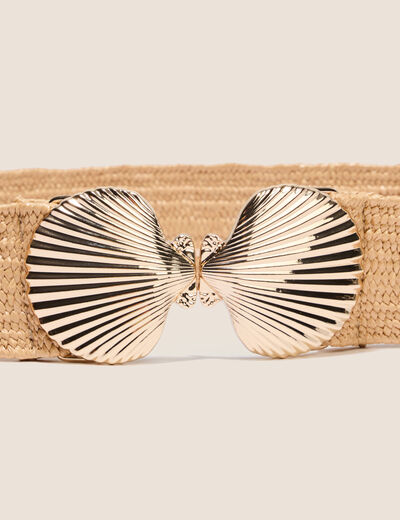 Ceinture boucle coquillage sable femme