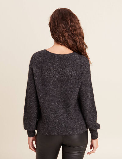 Pull confectionné en France gris foncé femme