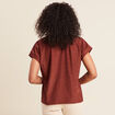 T-shirt manches courtes marron foncé femme