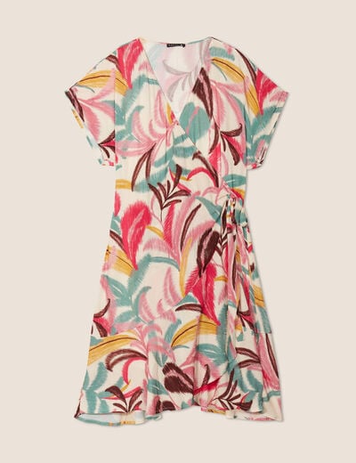 Robe portefeuille rose femme