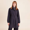 Parka cintr&eacute;e longue doubl&eacute;e bleu fonc&eacute; femme