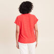 T-shirt droit manches courtes rouge femme