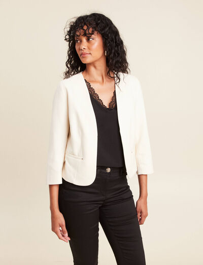 Veste cintrée ecru femme
