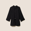 Tunique droite longue col chemise noir femme