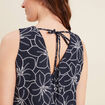 Robe fluide manches courtes bleu foncé femme
