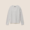 Pull col v manches longues &agrave; sequins gris clair femme