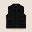 Gilet zipp&eacute; sans manches noir femme
