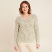 Pull manches longues ajouré vert femme
