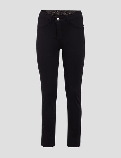Pantalon ajusté réversible noir femme