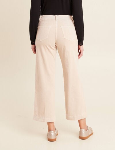 Pantalon large velours côtelé sable femme