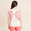 T-shirt col v manches courtes ecru femme