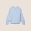 Pull col tunisien denim snow gris femme