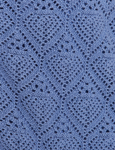 Gilet réversible ajouré bleu ciel femme