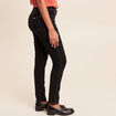 Jean ajust&eacute; taille haute longue noir femme