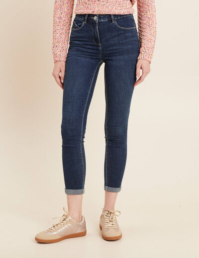 Jeans ajusté taille standard 7/8ème denim brut femme