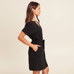 Robe fluide manches courtes noir femme