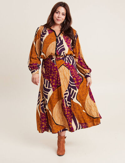 Chemise manches longues multicolore femme