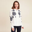 chemise en coton brodée manches longues ecru femme