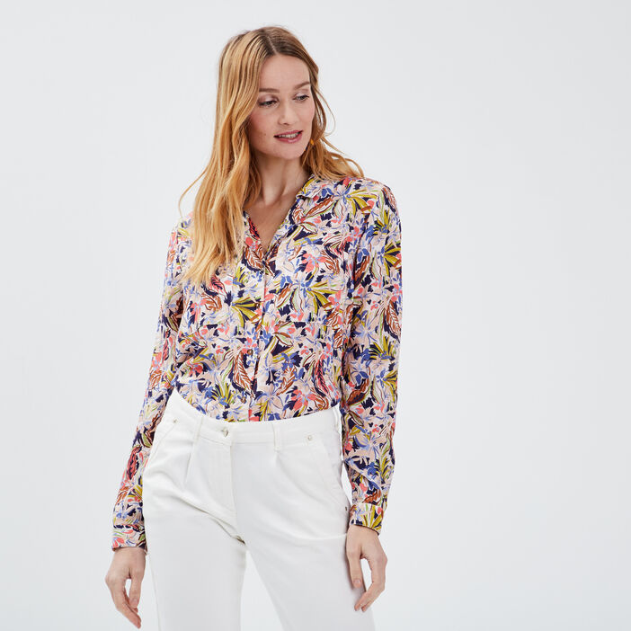 Chemise manches longues rose pastel femme