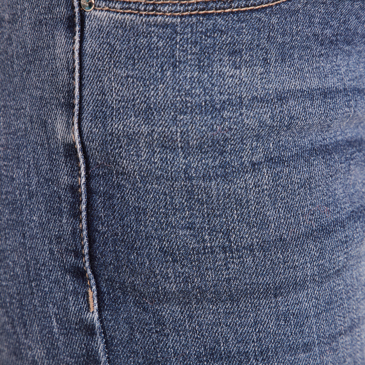 Jean coupe droite taille haute denim stone femme