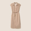 Robe droite fluide col chemise blanc femme