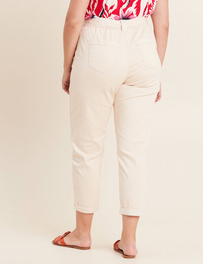 Pantalon large 7/8ème ivoire femme