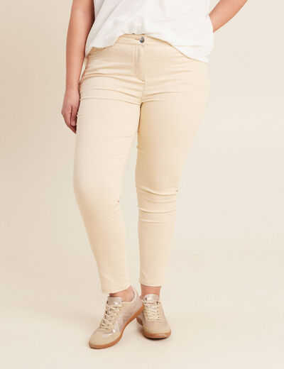 Pantalon léger taille standard 7/8ème ivoire femme
