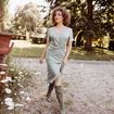 Robe ajustée métallisée couleur or femme