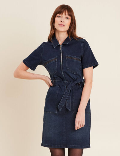 Robe ajustée en jean denim brut femme