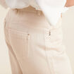 Pantalon large 7/8&egrave;me ivoire femme