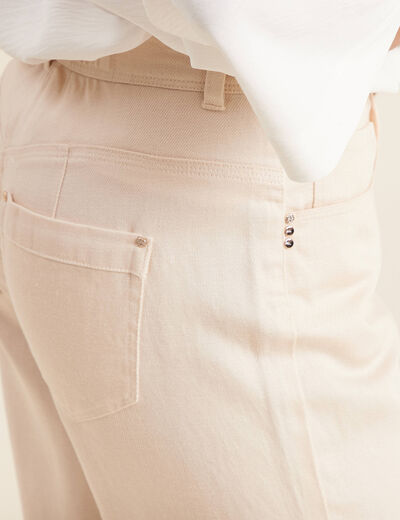Pantalon large 7/8ème ivoire femme