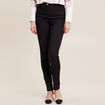 Pantalon léger taille haute long noir femme