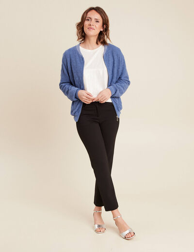 Gilet réversible ajouré bleu ciel femme