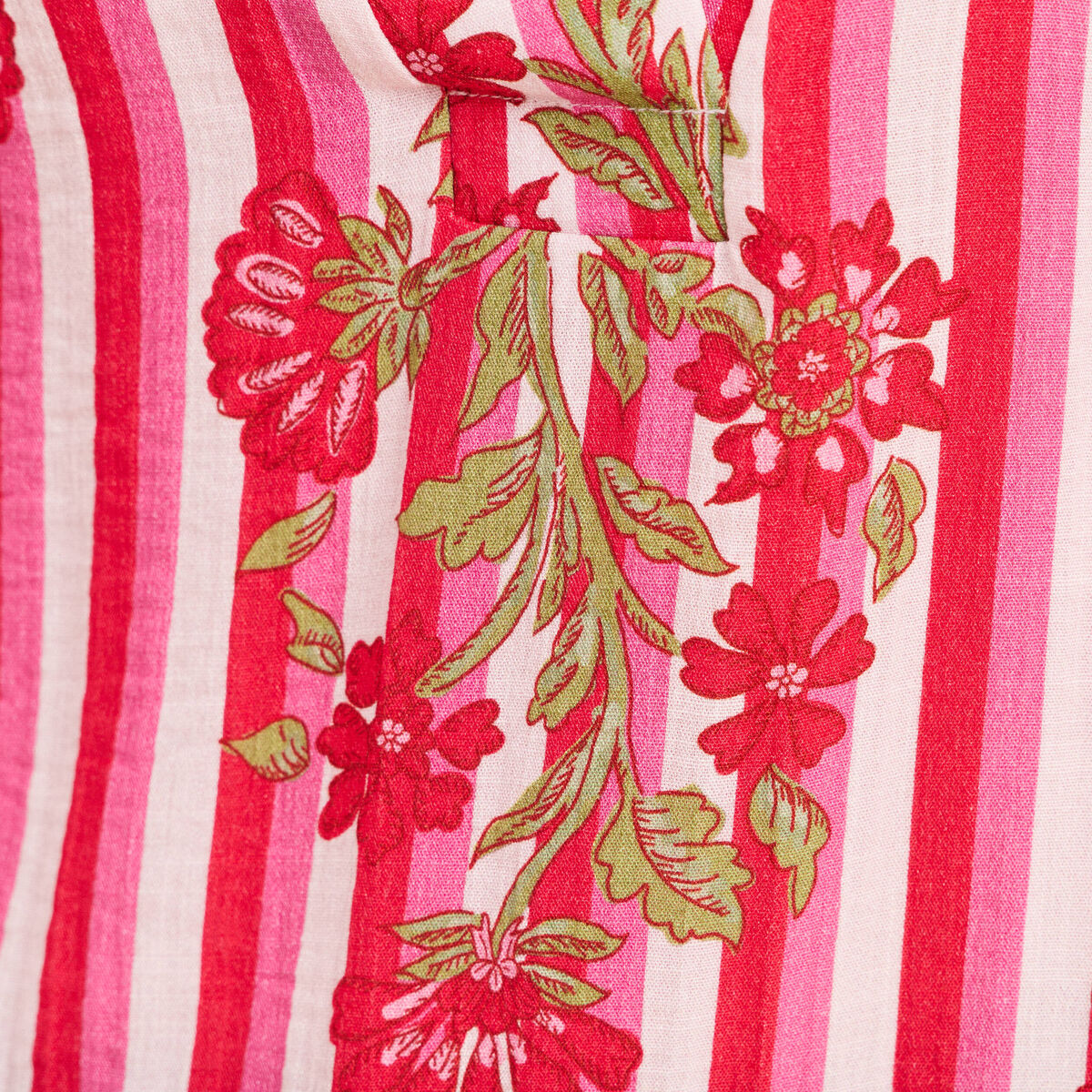 Blouse ample col v manches longues rose femme