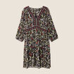 Robe &eacute;vas&eacute;e fluide noir femme