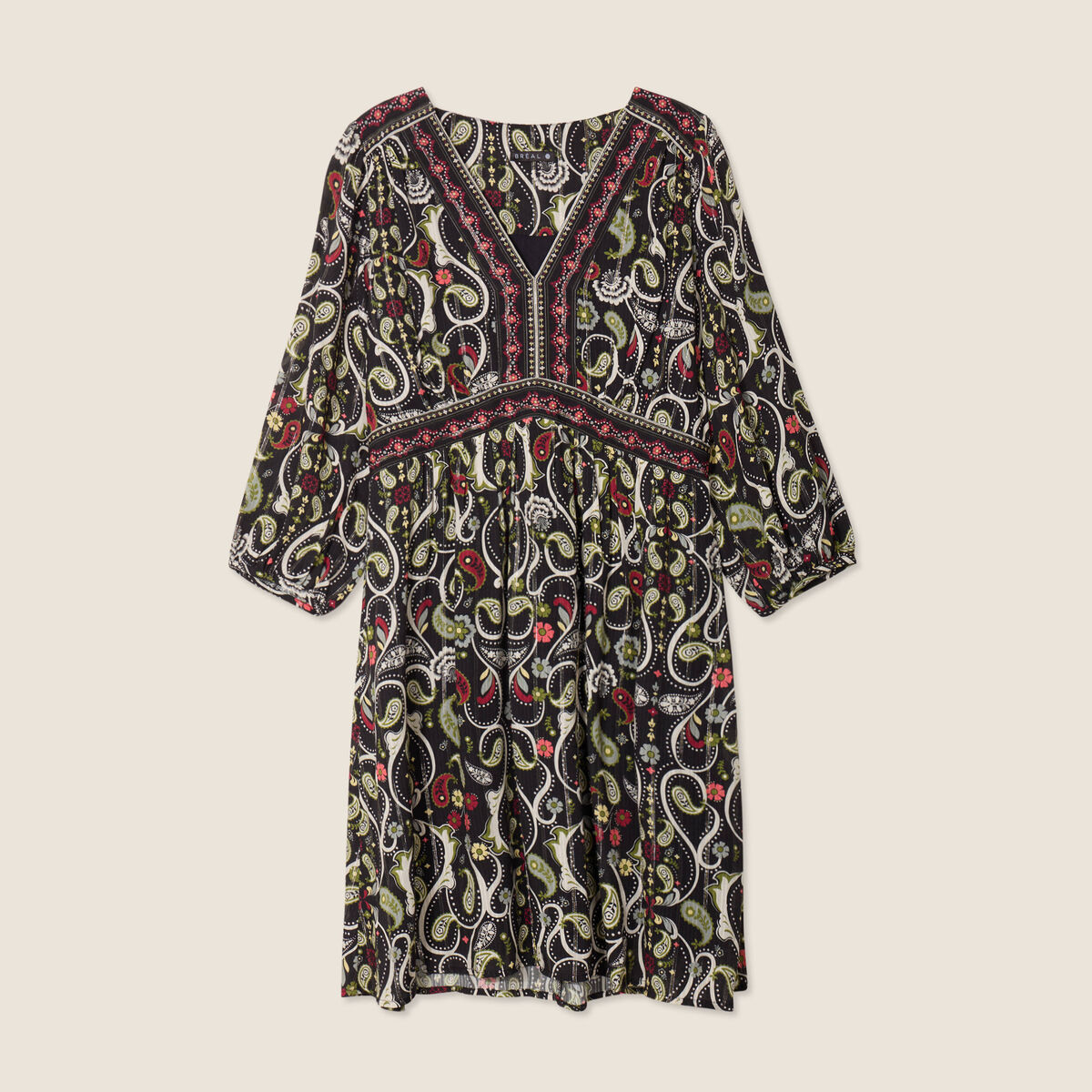Robe &eacute;vas&eacute;e fluide noir femme