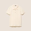 Polo jacquard manches courtes ecru femme